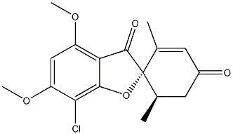 (2S,6'R)-7-Chloro-4,6-dimethoxy-2',6'-dimethylspiro[benzofuran-2(3H),1'-[2]cyclohexene]-3,4'-dione 结构式