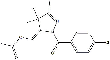 Acetic acid [[2-(4-chlorobenzoyl)-4,4,5-trimethyl-3,4-dihydro-2H-pyrazol]-3-ylidene]methyl ester 结构式