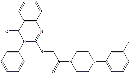 2-[[[[4-(3-Methylphenyl)piperazin-1-yl]carbonyl]methyl]thio]-3-phenylquinazolin-4(3H)-one 结构式