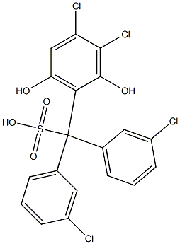 (3,4-Dichloro-2,6-dihydroxyphenyl)bis(3-chlorophenyl)methanesulfonic acid 结构式