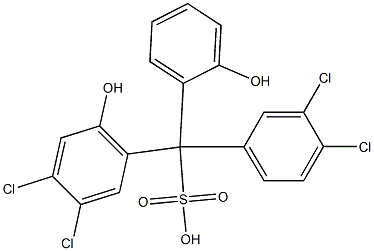(3,4-Dichlorophenyl)(3,4-dichloro-6-hydroxyphenyl)(2-hydroxyphenyl)methanesulfonic acid 结构式