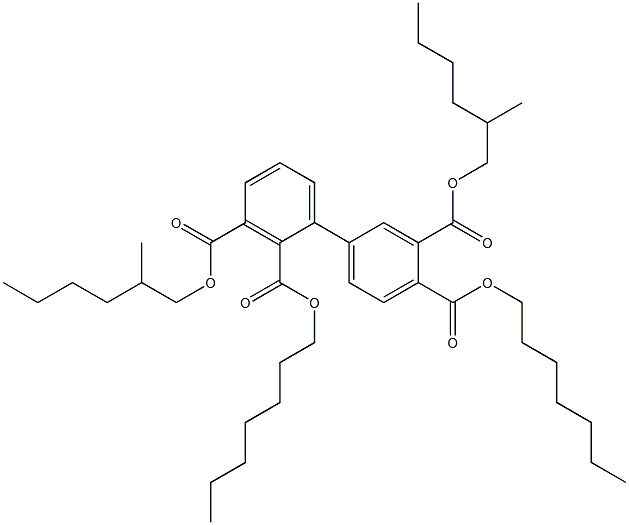 1,1'-Biphenyl-2,3,3',4'-tetracarboxylic acid 2,4'-diheptyl 3,3'-di(2-methylhexyl) ester 结构式
