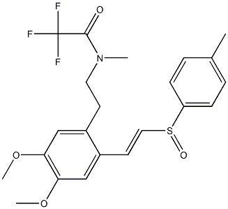 N-[2-[2-[(E)-2-(4-Methylphenylsulfinyl)ethenyl]-4,5-dimethoxyphenyl]ethyl]-N-methyltrifluoroacetamide 结构式