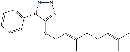 5-[(E)-3,7-Dimethyl-2,6-octadienylthio]-1-phenyl-1H-tetrazole 结构式