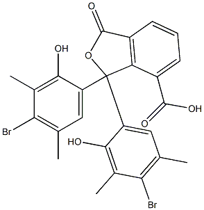 1,1-Bis(4-bromo-2-hydroxy-3,5-dimethylphenyl)-1,3-dihydro-3-oxoisobenzofuran-7-carboxylic acid 结构式