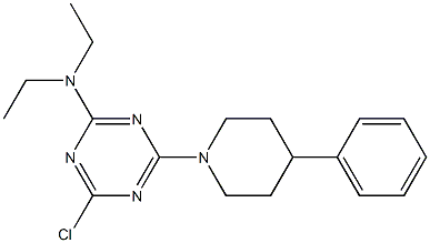 2-Chloro-4-diethylamino-6-(4-phenylpiperidino)-1,3,5-triazine 结构式