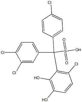 (4-Chlorophenyl)(3,4-dichlorophenyl)(6-chloro-2,3-dihydroxyphenyl)methanesulfonic acid 结构式