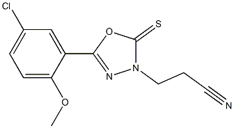 5-(5-Chloro-2-methoxyphenyl)-2-thioxo-1,3,4-oxadiazole-3-propiononitrile 结构式