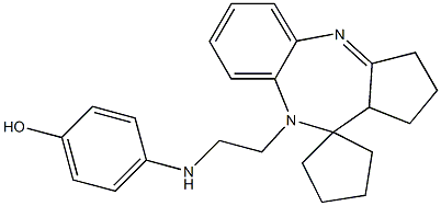 4-[[2-[[1,2,3,9,10,10a-Hexahydrospiro[benzo[b]cyclopenta[e][1,4]diazepine-10,1'-cyclopentan]]-9-yl]ethyl]amino]phenol 结构式