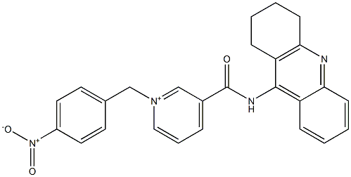 3-[[(1,2,3,4-Tetrahydroacridin)-9-yl]carbamoyl]-1-(4-nitrobenzyl)pyridin-1-ium 结构式