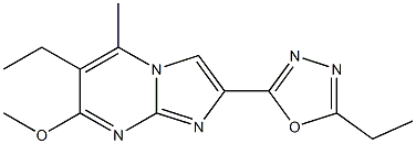 2-(5-Ethyl-1,3,4-oxadiazol-2-yl)-6-ethyl-7-methoxy-5-methylimidazo[1,2-a]pyrimidine 结构式