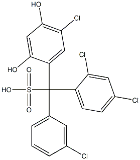 (3-Chlorophenyl)(2,4-dichlorophenyl)(5-chloro-2,4-dihydroxyphenyl)methanesulfonic acid 结构式