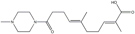 2,6-Dimethyl-9-(4-methylpiperazinocarbonyl)-2,6-nonadienoic acid 结构式