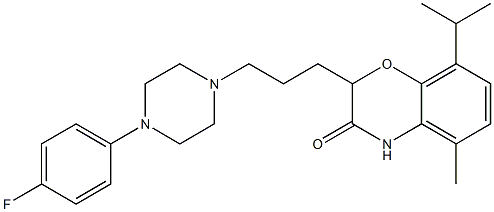 2-[3-[4-(4-Fluorophenyl)piperazin-1-yl]propyl]-5-methyl-8-isopropyl-2H-1,4-benzoxazin-3(4H)-one 结构式