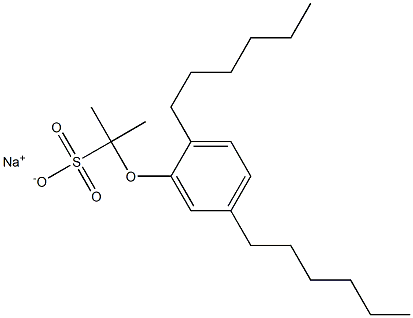 2-(2,5-Dihexylphenoxy)propane-2-sulfonic acid sodium salt 结构式