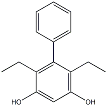 5-Phenyl-4,6-diethylbenzene-1,3-diol 结构式