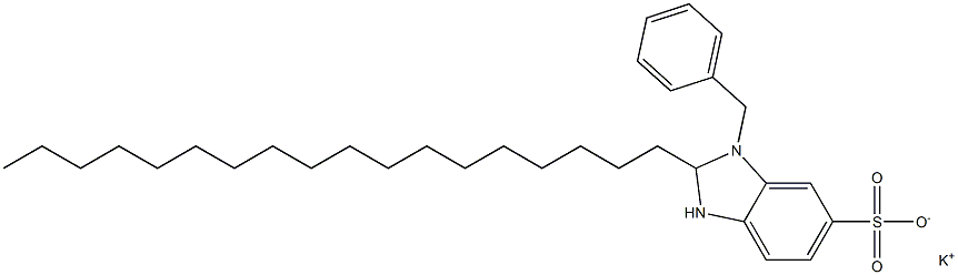 1-Benzyl-2,3-dihydro-2-octadecyl-1H-benzimidazole-6-sulfonic acid potassium salt 结构式