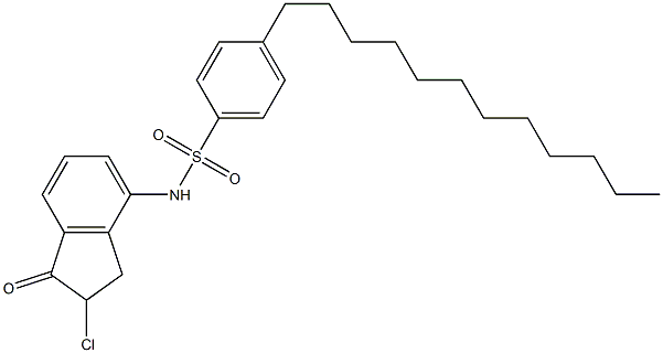 2-Chloro-4-(p-dodecylphenylsulfonylamino)-1-indanone 结构式