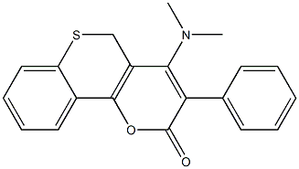 3-Phenyl-4-(dimethylamino)-2H,5H-[1]benzothiopyrano[4,3-b]pyran-2-one 结构式