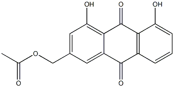 4,5-Dihydroxy-2-(acetoxymethyl)anthracene-9,10-dione 结构式