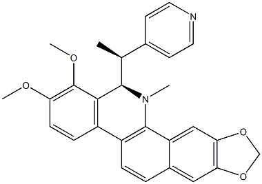 (13R)-12,13-Dihydro-13-[(S)-1-(4-pyridinyl)ethyl]-12-methyl-1,2-dimethoxy[1,3]benzodioxolo[5,6-c]phenanthridine 结构式