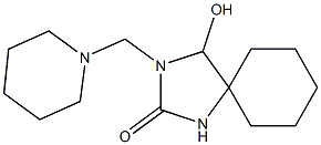 3-Piperidinomethyl-4-hydroxy-2-oxo-1,3-diazaspiro[4.5]decane 结构式