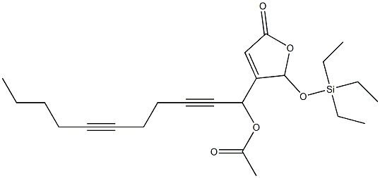Acetic acid 1-[[2,5-dihydro-5-oxo-2-(triethylsiloxy)furan]-3-yl]-2,6-undecadiynyl ester 结构式