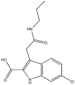 6-Chloro-3-[propylcarbamoylmethyl]-1H-indole-2-carboxylic acid 结构式