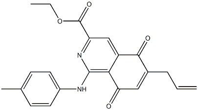 6-(2-Propenyl)-5,8-dihydro-1-(p-methylanilino)-5,8-dioxoisoquinoline-3-carboxylic acid ethyl ester 结构式