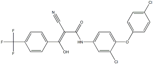 2-Cyano-3-hydroxy-3-[4-trifluoromethylphenyl]-N-[3-chloro-4-(4-chlorophenoxy)phenyl]acrylamide 结构式