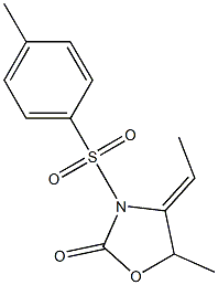 (Z)-4-Ethylidene-5-methyl-3-(4-methylphenylsulfonyl)oxazolidin-2-one 结构式