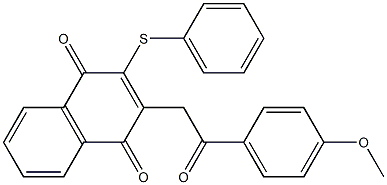 2-Phenylthio-3-[(4-methoxyphenylcarbonyl)methyl]-1,4-naphthoquinone 结构式