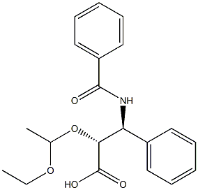 [2R,3S,(-)]-2-(1-Ethoxyethoxy)-3-phenyl-3-(benzoylamino)propanoic acid 结构式