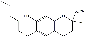 2-Ethenyl-6-hexyl-2-methylchroman-7-ol 结构式