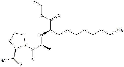 (R)-2-[[(S)-1-[[(2S)-2-Carboxypyrrolidin-1-yl]carbonyl]ethyl]amino]-9-aminononanoic acid 1-ethyl ester 结构式