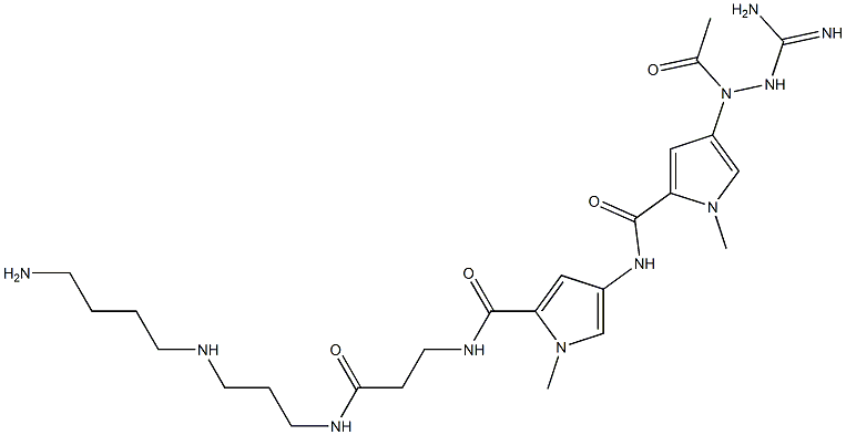 4-[[4-[(Amidinoamino)acetylamino]-1-methyl-1H-pyrrol-2-yl]carbonylamino]-N-[3-[[3-[(4-aminobutyl)amino]propyl]amino]-3-oxopropyl]-1-methyl-1H-pyrrole-2-carboxamide 结构式
