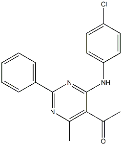 5-Acetyl-6-methyl-2-phenyl-N-(4-chlorophenyl)pyrimidin-4-amine 结构式