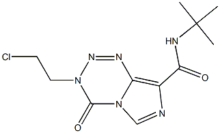 3-(2-Chloroethyl)-3,4-dihydro-4-oxo-N-tert-butylimidazo[5,1-d]-1,2,3,5-tetrazine-8-carboxamide 结构式