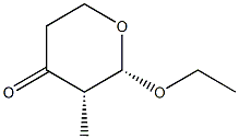 (2S,3S)-2-Ethoxy-3-methyl-2,3,5,6-tetrahydro-4H-pyran-4-one 结构式
