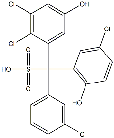 (3-Chlorophenyl)(3-chloro-6-hydroxyphenyl)(2,3-dichloro-5-hydroxyphenyl)methanesulfonic acid 结构式