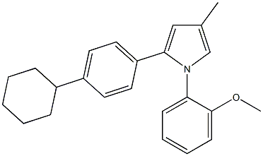 2-(p-Cyclohexylphenyl)-1-(o-methoxyphenyl)-4-methyl-1H-pyrrole 结构式