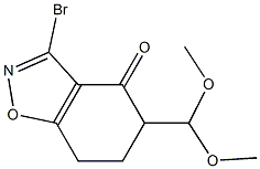 3-Bromo-4,5,6,7-tetrahydro-5-(dimethoxymethyl)-1,2-benzisoxazol-4-one 结构式