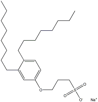 3-(3,4-Dioctylphenoxy)propane-1-sulfonic acid sodium salt 结构式