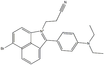 6-Bromo-1-(2-cyanoethyl)-2-[4-(diethylamino)phenyl]benz[cd]indol-1-ium 结构式