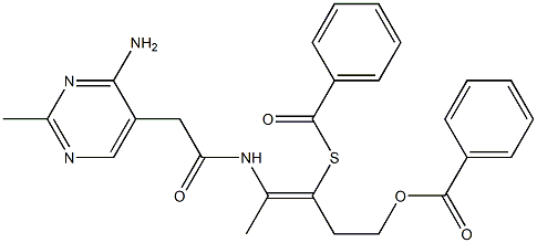 Thiobenzoic acid S-[2-[[(4-amino-2-methylpyrimidin-5-yl)acetyl]amino]-1-[2-(benzoyloxy)ethyl]-1-propenyl] ester 结构式