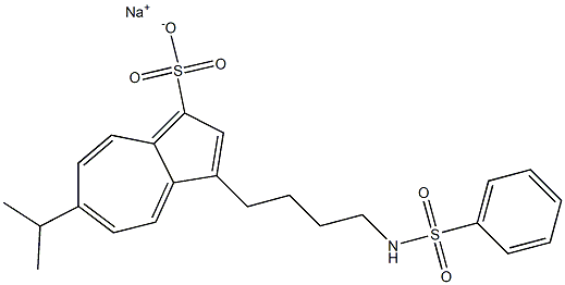 6-Isopropyl-3-[4-(phenylsulfonylamino)butyl]azulene-1-sulfonic acid sodium salt 结构式