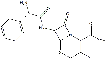 7-[2-(1,4-Cyclohexadien-1-yl)-2-aminoacetylamino]-3-methyl-8-oxo-5-thia-1-azabicyclo[4.2.0]oct-2-ene-2-carboxylic acid 结构式