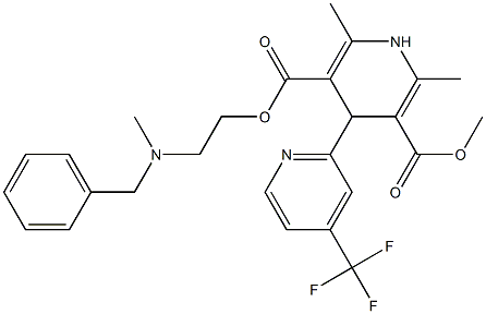 4-[4-(Trifluoromethyl)pyridin-2-yl]-1,4-dihydro-2,6-dimethylpyridine-3,5-dicarboxylic acid 3-methyl 5-[2-(N-methyl-N-benzylamino)ethyl] ester 结构式
