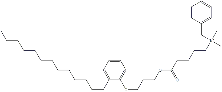 N,N-Dimethyl-N-benzyl-N-[4-[[3-(2-tridecylphenyloxy)propyl]oxycarbonyl]butyl]aminium 结构式