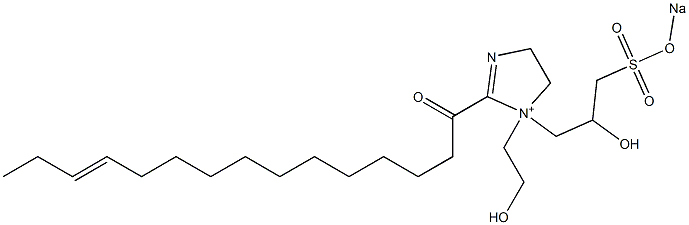 1-(2-Hydroxyethyl)-1-[2-hydroxy-3-(sodiooxysulfonyl)propyl]-2-(12-pentadecenoyl)-2-imidazoline-1-ium 结构式